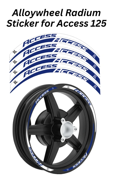 Alloy Wheel Radium Sticker Compatible with Access 125 | Printed in Premium Radium with FPF (Fade Protection Film), Waterproof, Precut Sticker, Pack Of 1